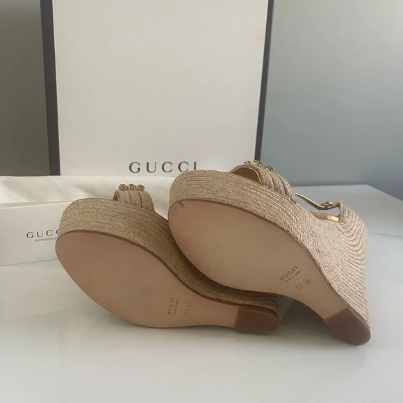NEW AUTHENTIC GUCCI SWAROVSKI WEDGES - Picture 12 of 17